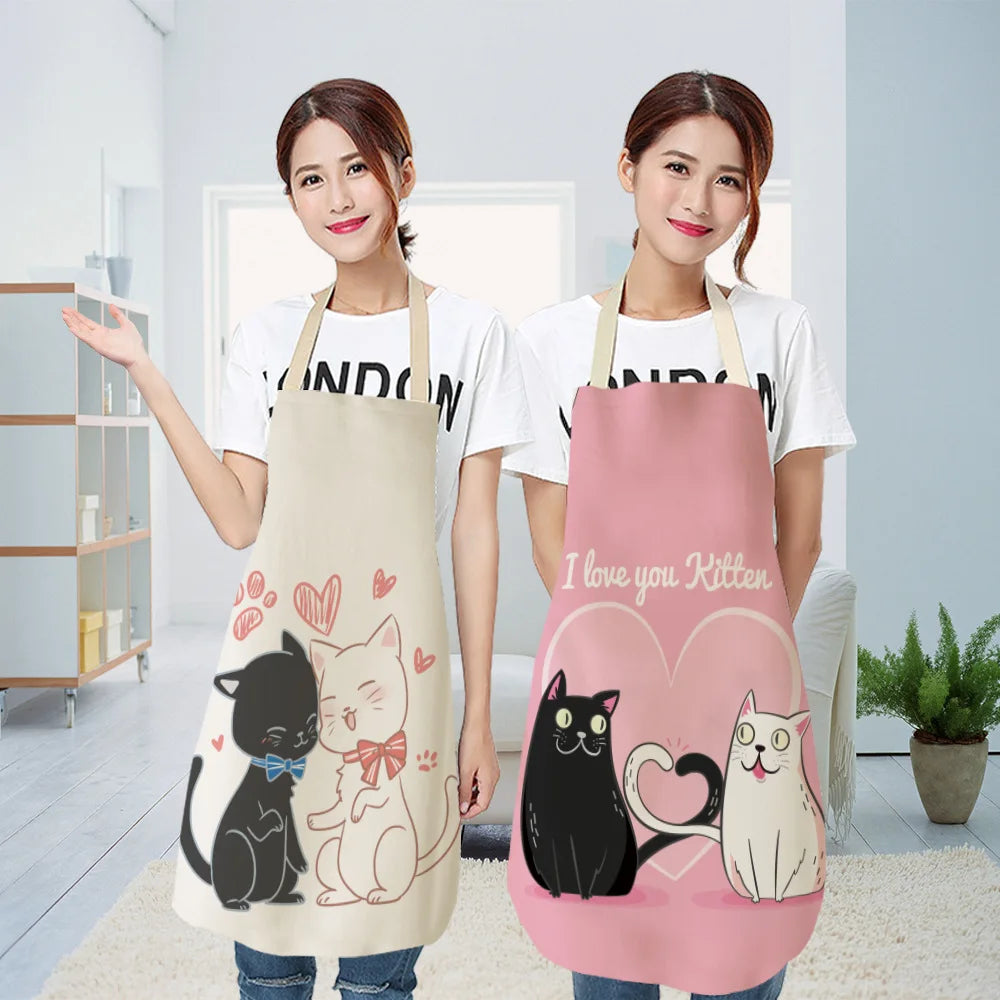 Tablier Cuisine Chats Lin Coton – Tablier Motif Chat Original et Mignon