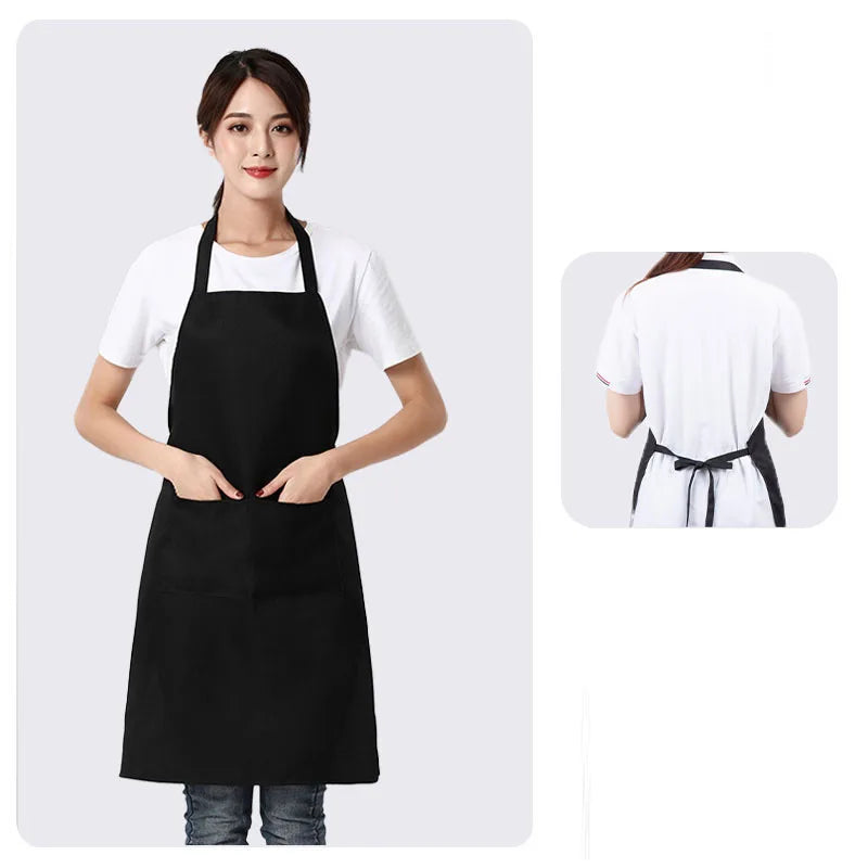 Tablier de cuisine avec bavette anti-taches confortable résistant
