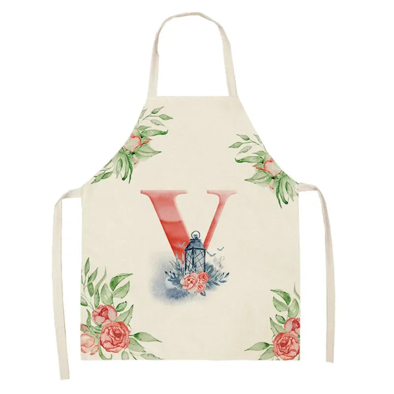 Tablier Cuisine Lettre Lin Coton – Tablier Motif Alphabets Tendance