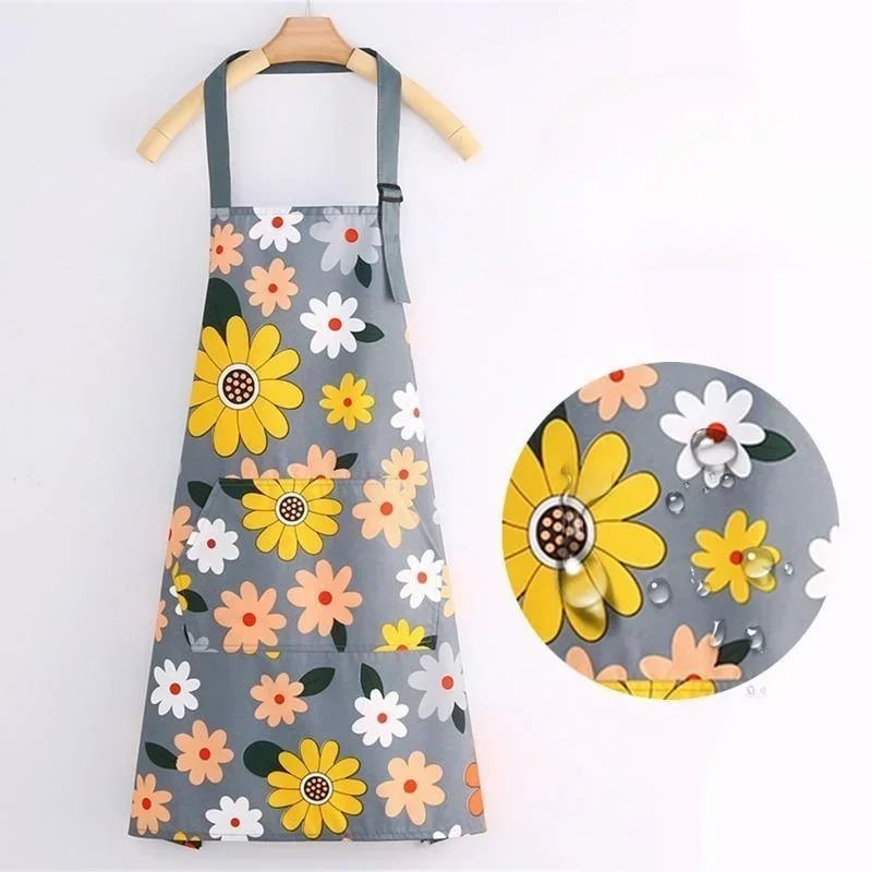 Tablier de Cuisine Femme – Tablier Coloris Doux Violet Bleu Gris Motif Cœur