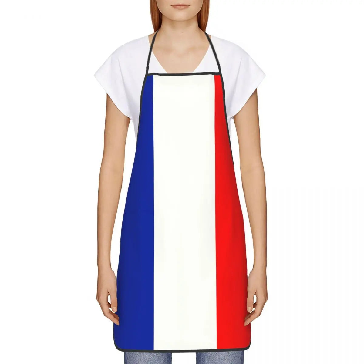 Tablier cuisine français tricolore style bistrot gastronomie