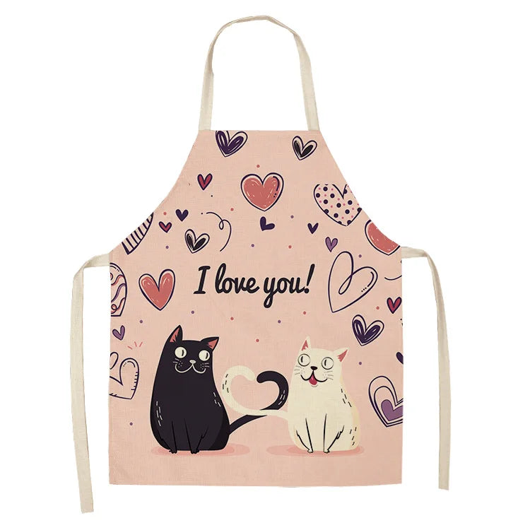 Tablier Cuisine Chats Lin Coton – Tablier Motif Chat Original et Mignon