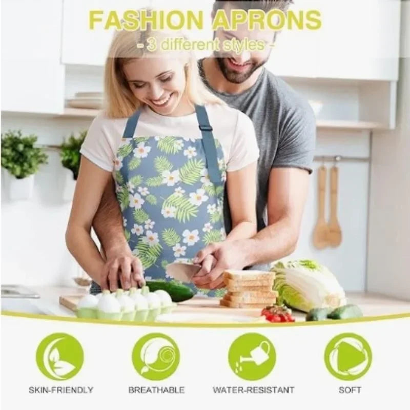 Tablier de Cuisine Femme – Tablier Coloris Doux Violet Bleu Gris Motif Cœur