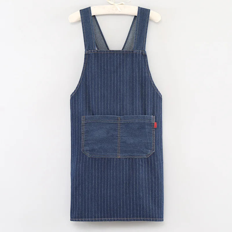 Tablier cuisine jean denim résistant style casual tendance