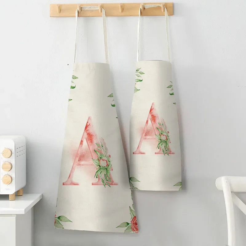 Tablier Cuisine Lettre Lin Coton – Tablier Motif Alphabets Tendance