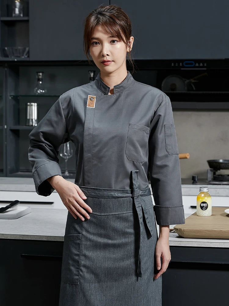 Tablier Chef Cuisine – Tablier Professionnel Twill Blanc Noir Gris Kaki
