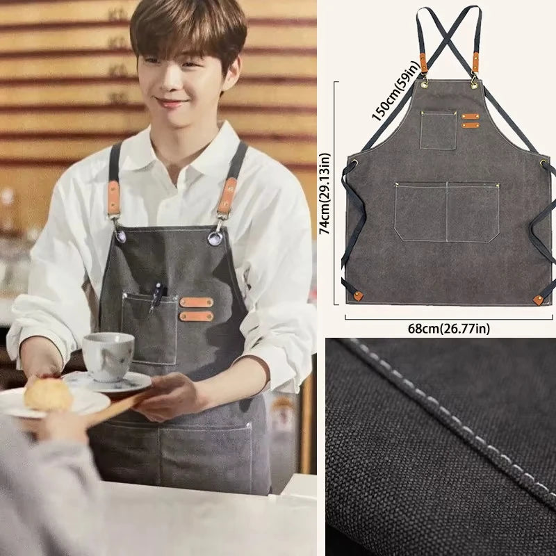 Tablier cuisine bleu homme