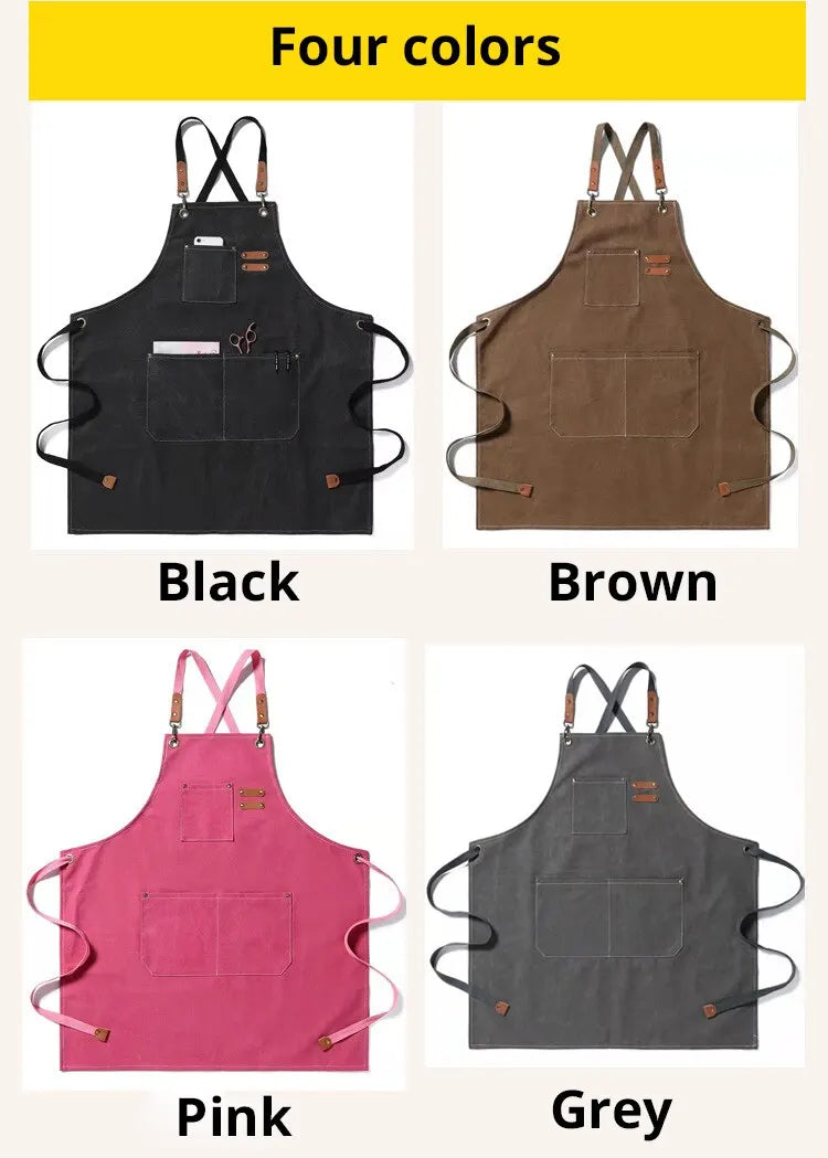 Tablier cuisine professionnel homme chef canvas robuste élégant