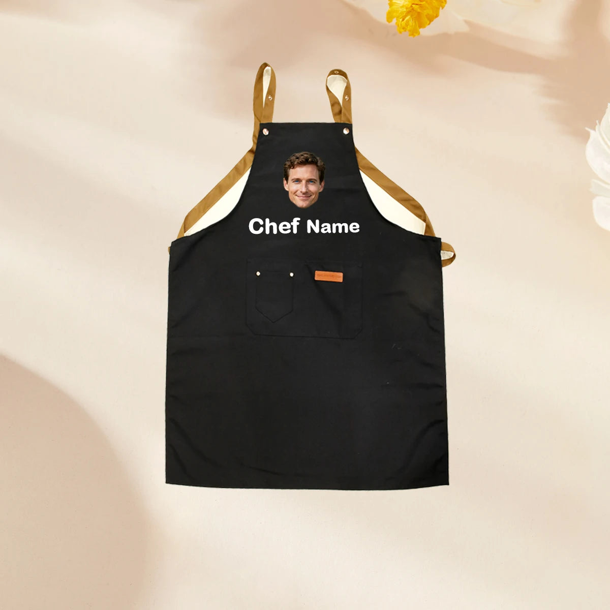 Tablier Personnalisable Cuisine – Tablier Marron Rouge Noir à Customiser