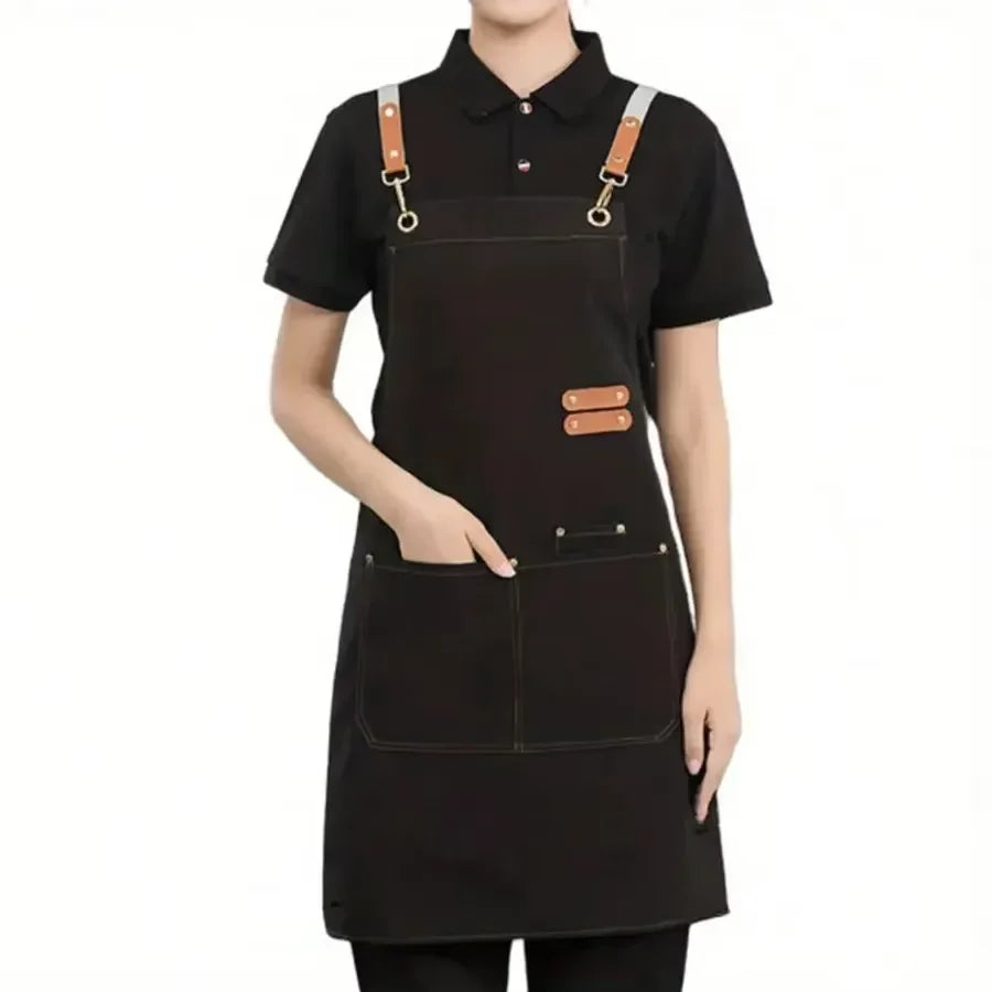 Tablier de Cuisine Professionnel en Canvas – Tablier Résistant Chef Cuisinier