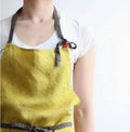 Tablier cuisine bio lin coton style japonais naturel mixte