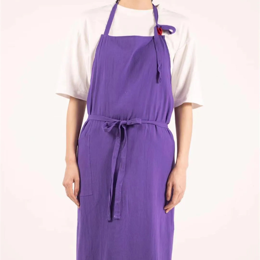 Tablier cuisine bio lin coton style japonais naturel mixte