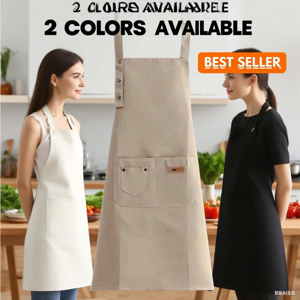 Tablier de Cuisine Canvas – Tablier Classique Noir Marron Kaki Intemporel