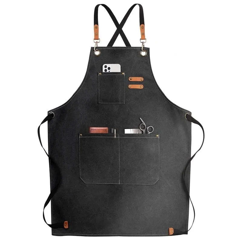 Tablier Cuisine Cadeau Homme Canvas – Tablier avec 4 Poches Résistant