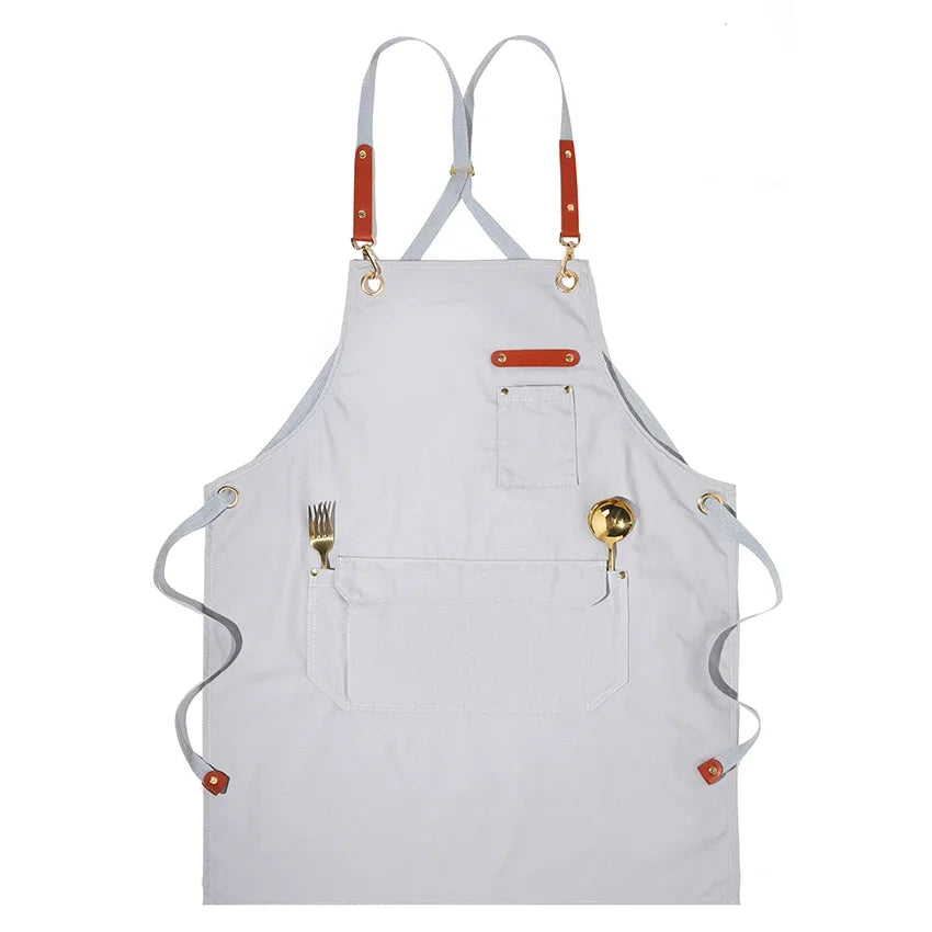Tablier de Cuisine Professionnel en Canvas – Tablier Résistant Chef Cuisinier