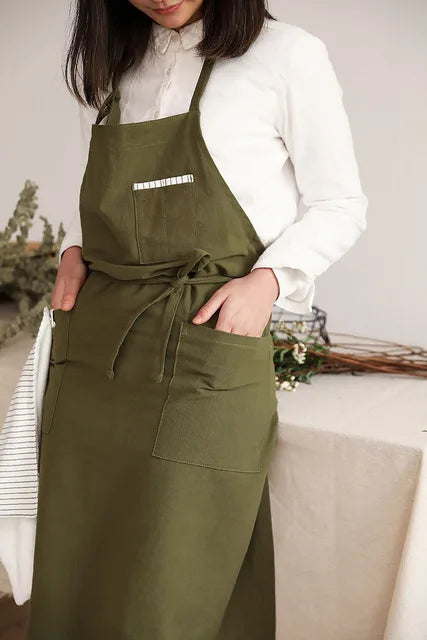 Tablier Cuisine 100% Coton – Tablier Naturel Résistant Style Épuré