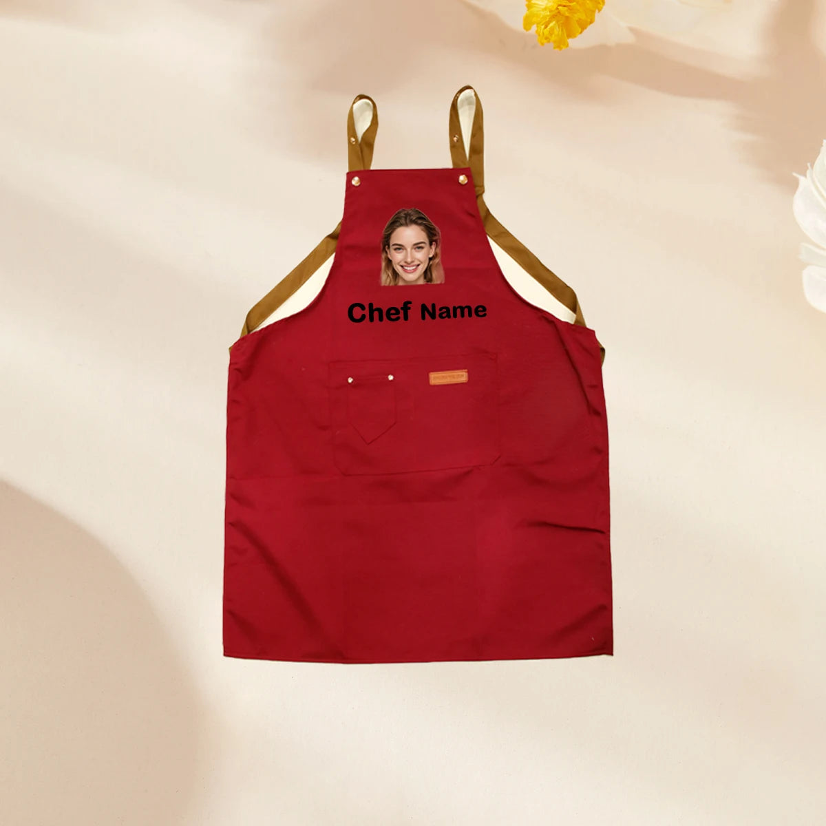 Tablier Personnalisable Cuisine – Tablier Marron Rouge Noir à Customiser