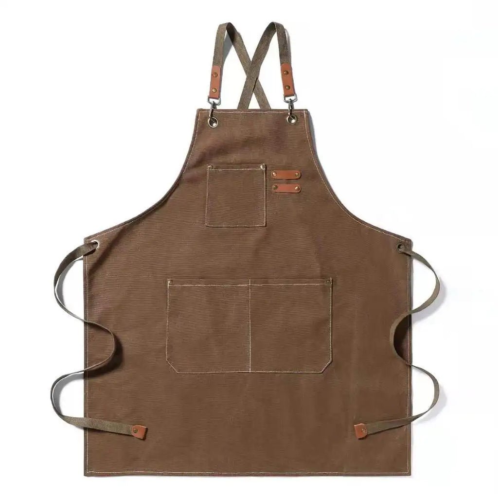 Tablier cuisine professionnel homme chef canvas robuste élégant