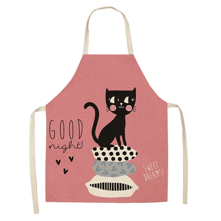 Tablier Cuisine Chats Lin Coton – Tablier Motif Chat Original et Mignon