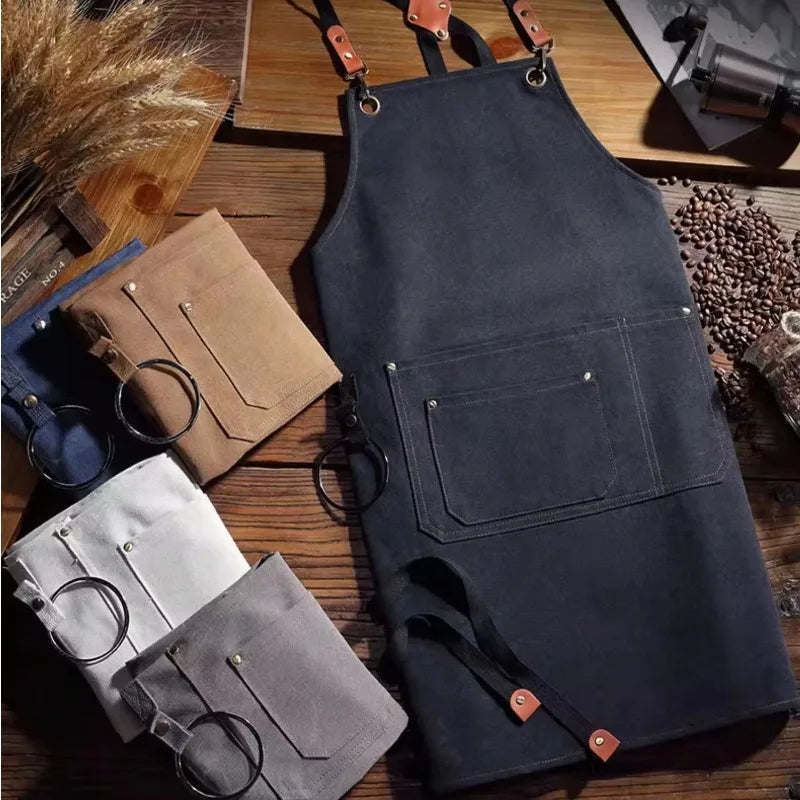 Tablier cuisine luxe canvas chef artisan élégant robuste premium