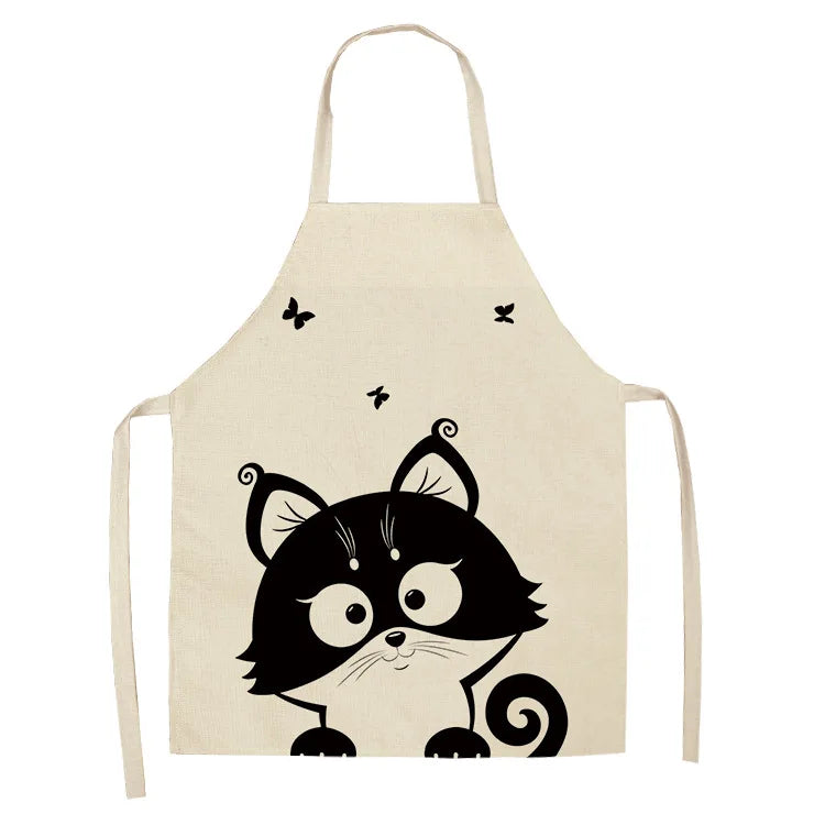 Tablier Cuisine Chats Lin Coton – Tablier Motif Chat Original et Mignon