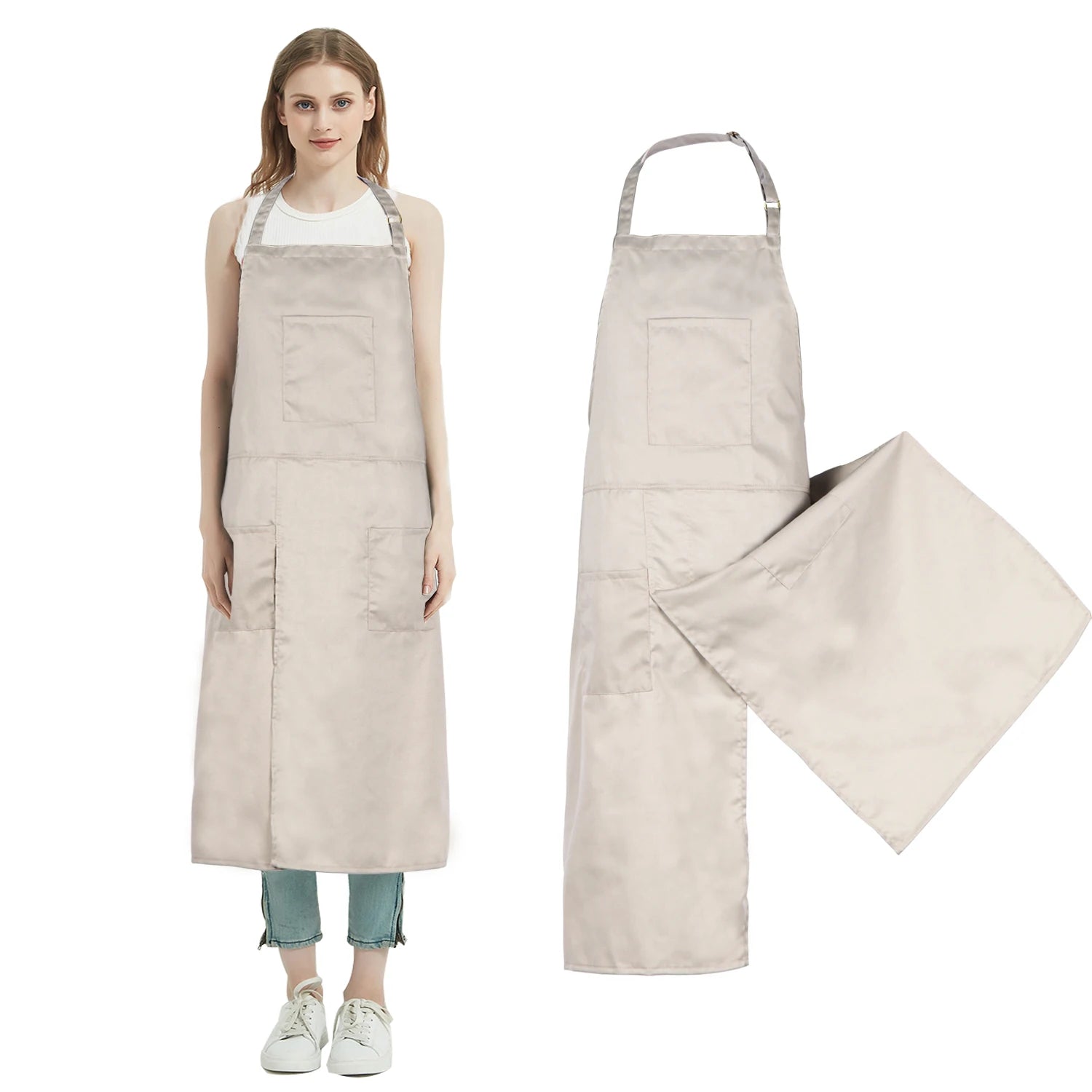 Tablier cuisine beige élégant neutre résistant intemporel