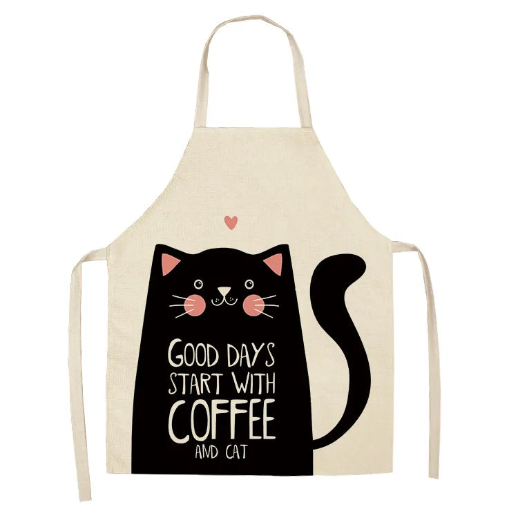 Tablier Cuisine Chats Lin Coton – Tablier Motif Chat Original et Mignon