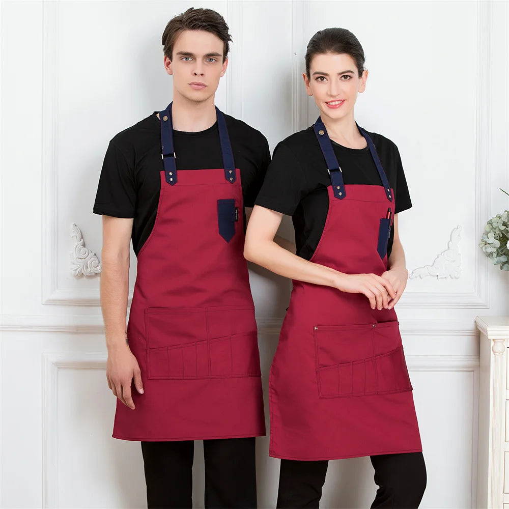 Tablier Cuisine Professionnel Canvas Noir – Tablier Chef avec Poche Mixte