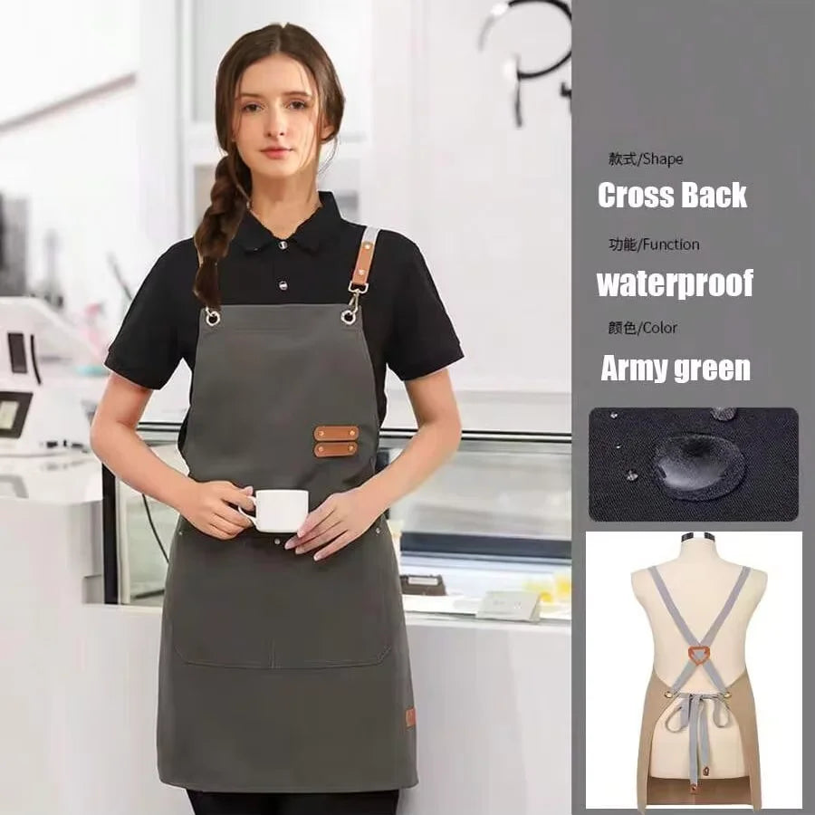 Tablier de Cuisine Professionnel en Canvas – Tablier Résistant Chef Cuisinier