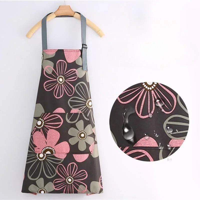 Tablier de Cuisine Femme – Tablier Coloris Doux Violet Bleu Gris Motif Cœur