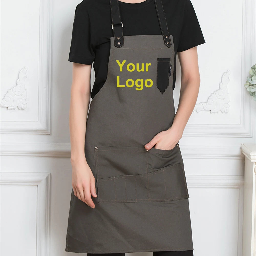 Tablier Cuisine Professionnel Canvas Noir – Tablier Chef avec Poche Mixte