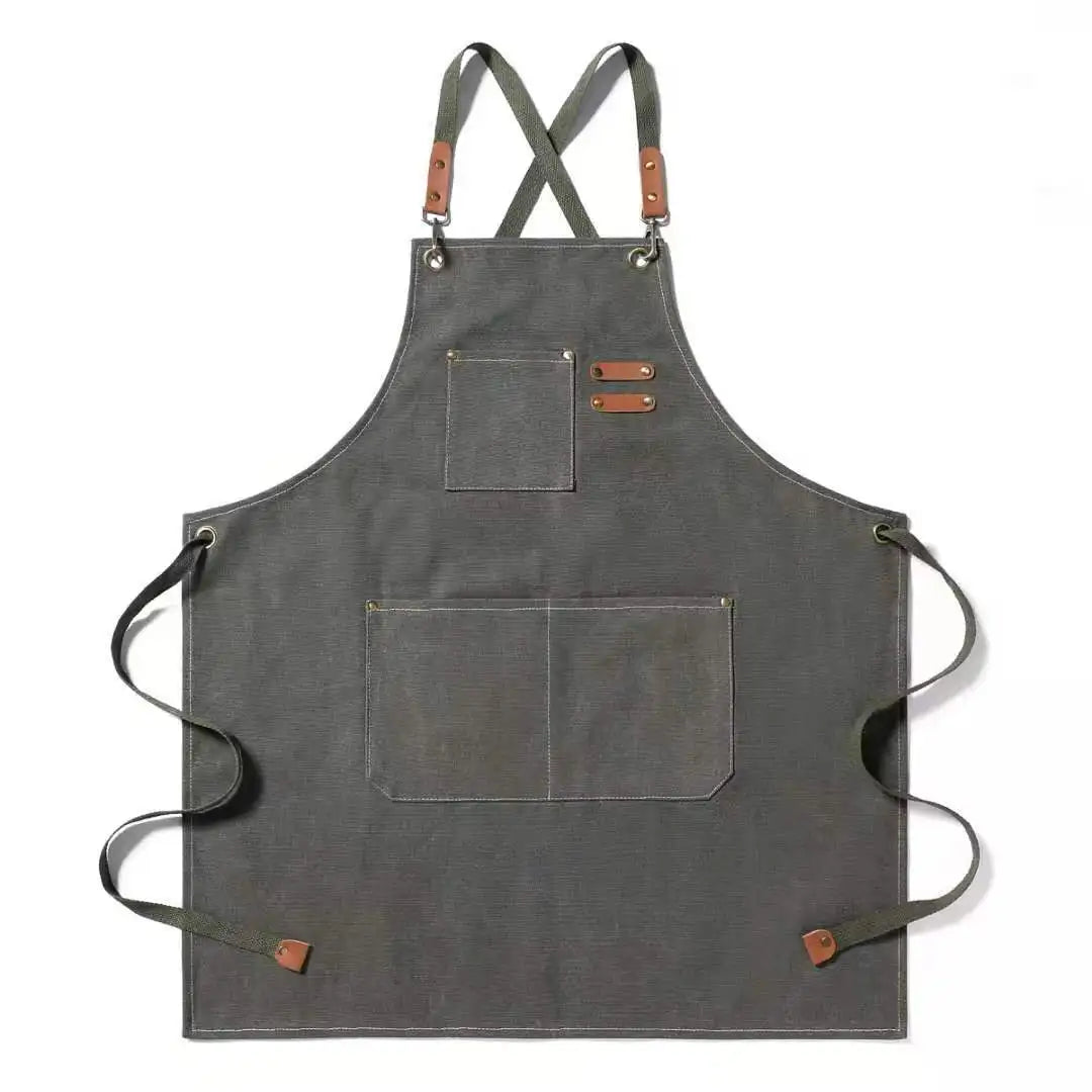 Tablier cuisine professionnel homme chef canvas robuste élégant