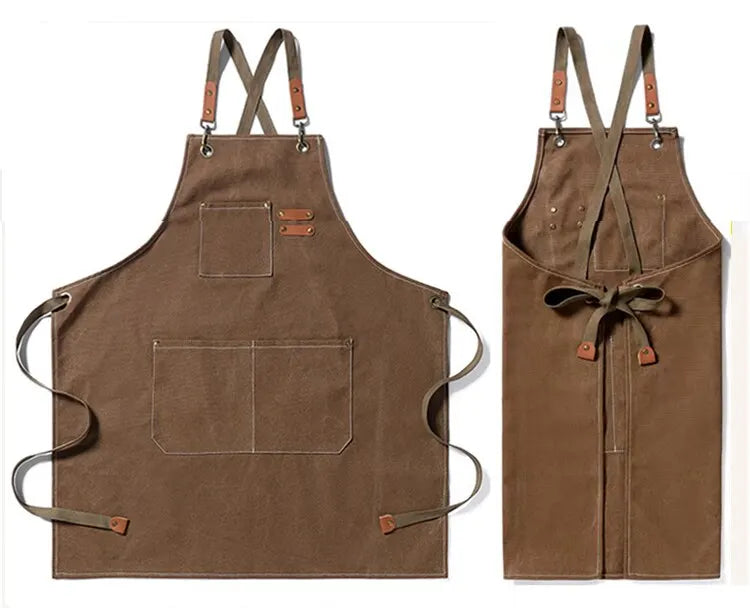 Tablier cuisine professionnel homme chef canvas robuste élégant