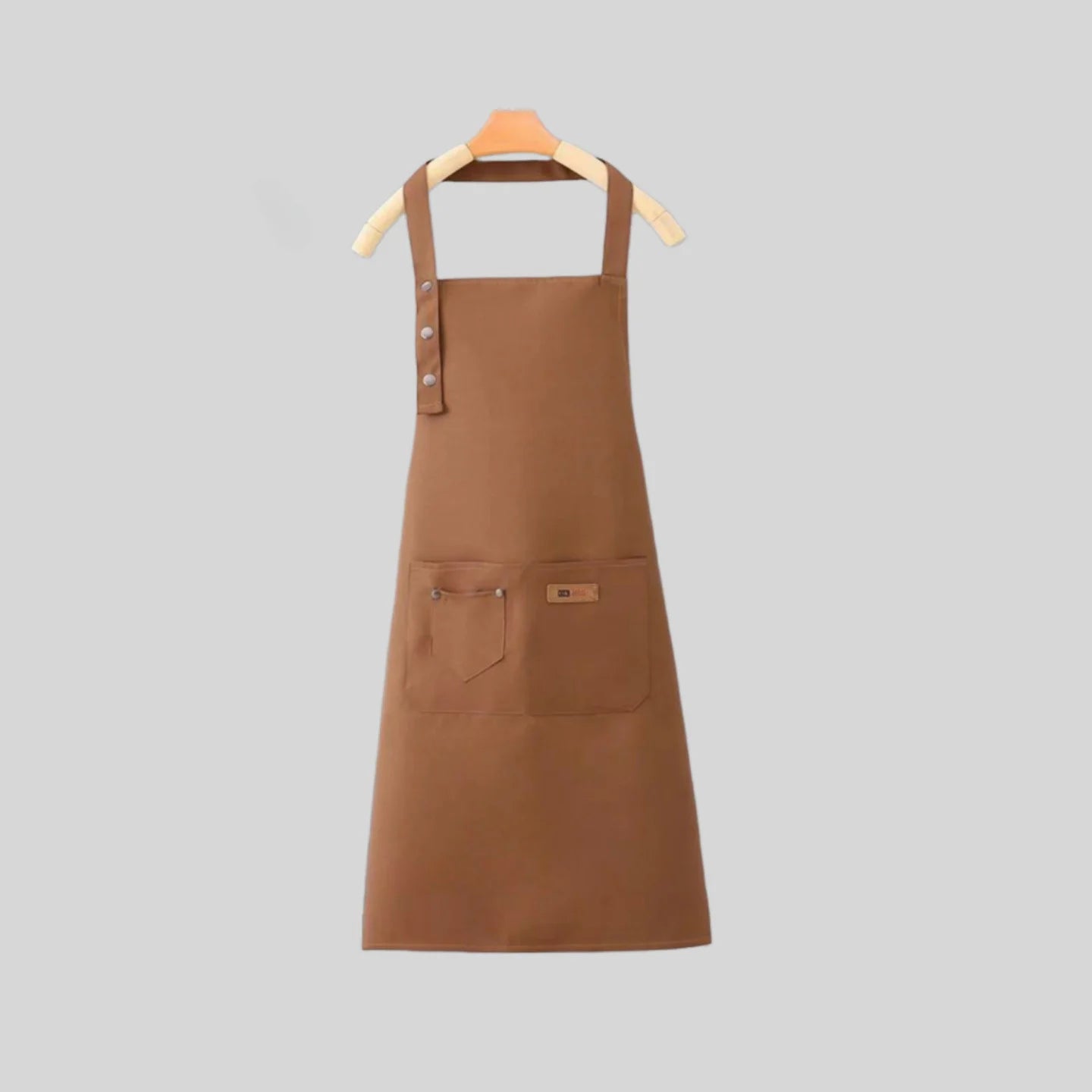 Tablier cuisine marron ton naturel chic résistant sobre