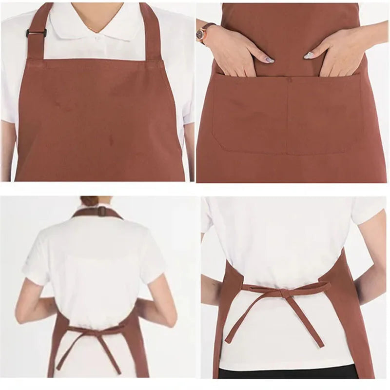 Tablier de cuisine avec bavette anti-taches confortable résistant