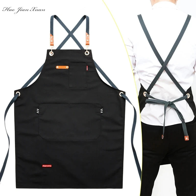 Tablier de Cuisine Professionnel en Canvas – Tablier Résistant Chef Cuisinier