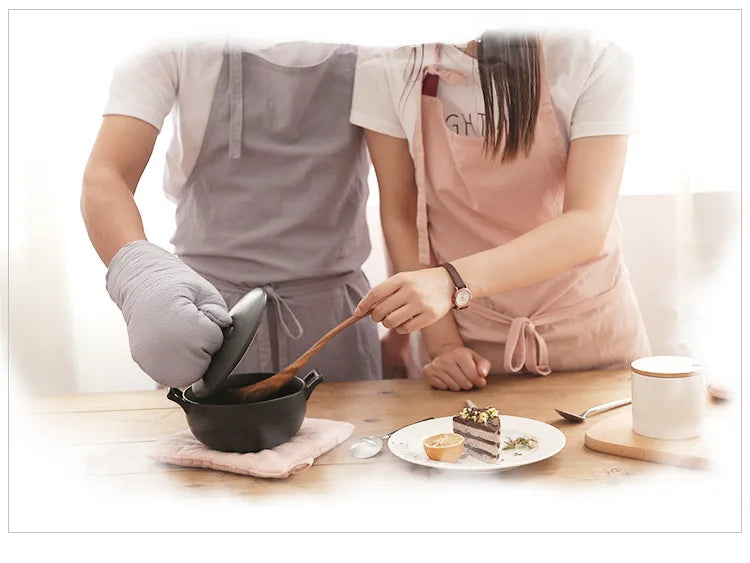 Tablier cuisine coton 100% naturel doux résistant respirant
