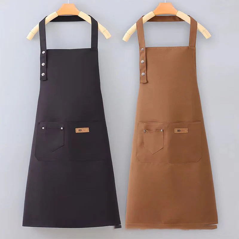 Tablier cuisine marron ton naturel chic résistant sobre