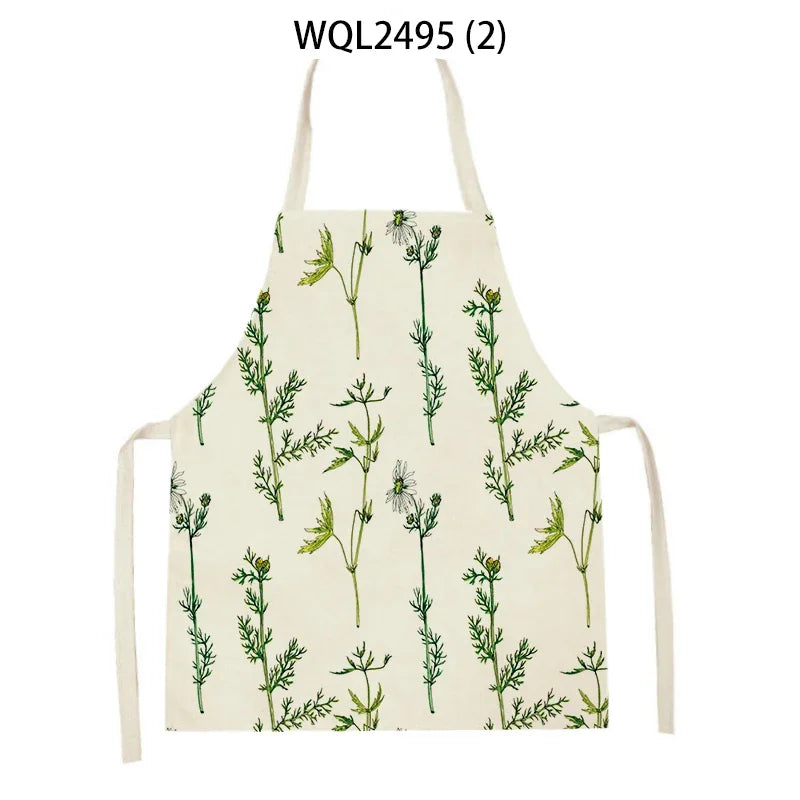 Tablier Cuisine Fleurs Lin – Tablier Motif Floral Élégant et Féminin