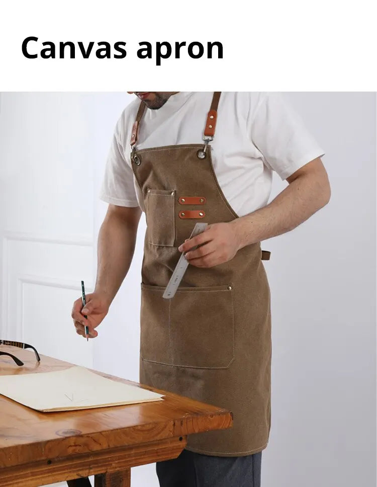Tablier cuisine professionnel homme chef canvas robuste élégant