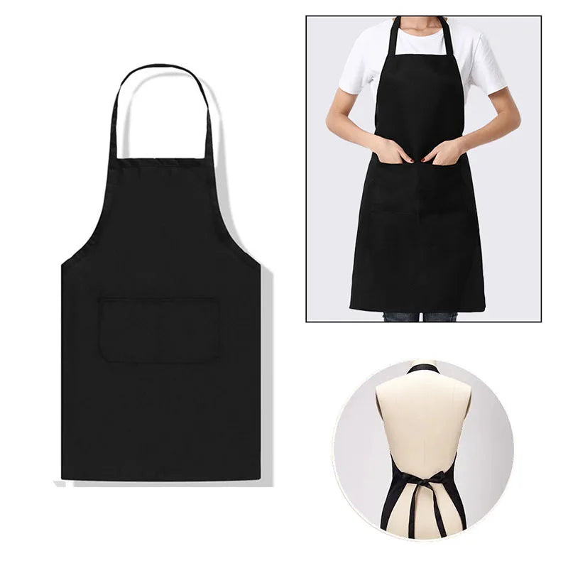 Tablier de cuisine avec bavette anti-taches confortable résistant