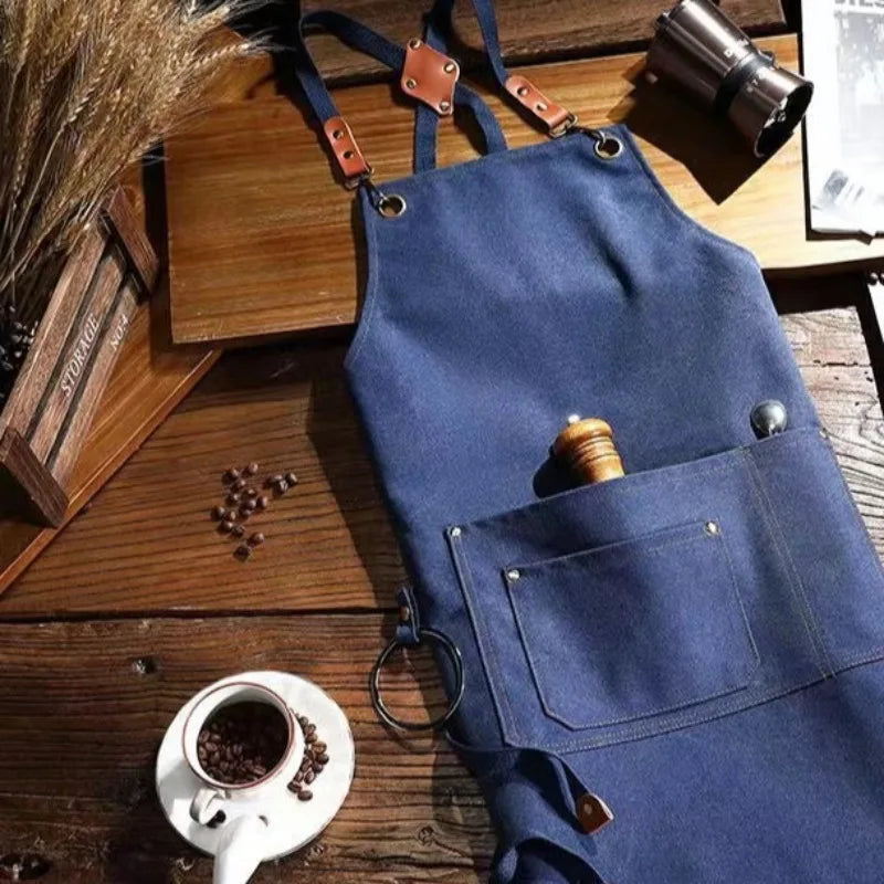 Tablier cuisine luxe canvas chef artisan élégant robuste premium