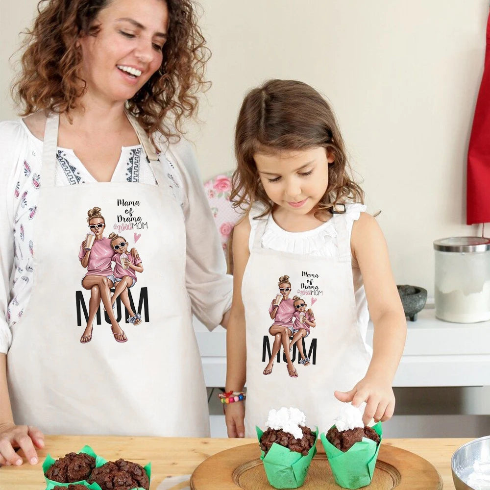 Tablier cuisine famille mixte cuisiner ensemble cadeau