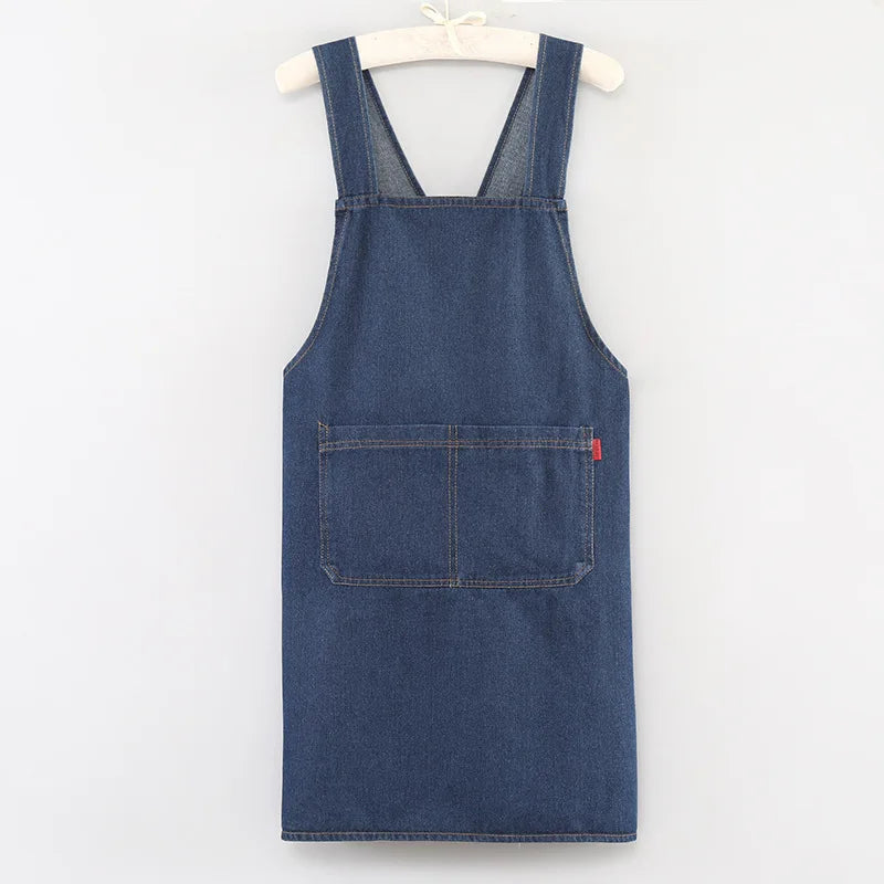 Tablier cuisine jean denim résistant style casual tendance