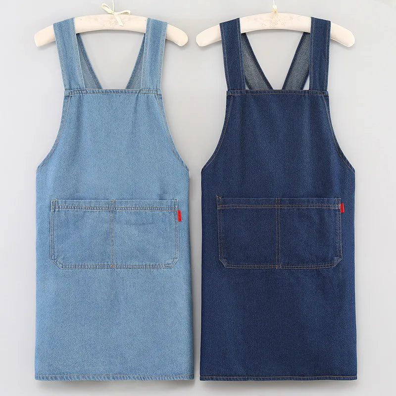 Tablier cuisine jean denim résistant style casual tendance